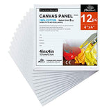 PHOENIX Painting Canvas Panel Boards - 4x4 Inch / 12 Pack - 1/8 Inch Deep Super Value Pack for Oil & Acrylic Paint