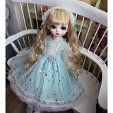 HMANE BJD Doll Clothes 1/6, Pastoral Style Blue-Green Clothes Set for 1/6 BJD Dolls (No Doll)