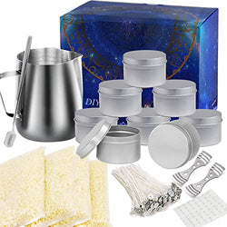 Candle Making Kit Supplies, Bees Wax Candles DIY Gift Kits Include Candle Pouring Pitcher, Beewax Candles, Centering Devices, Tins, Wicks, Wicks Sticker & Stir Rod