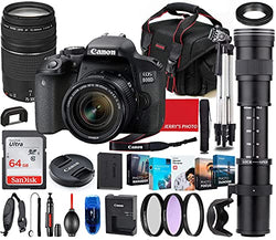 Canon EOS 800D (Rebel T7i) DSLR Camera with 18-55mm STM & 75-300mm III Lens Bundle + 420-800mm Zoom Telephoto + Premium Accessory bundle including 64GB Memory, Photo/Video Software Package, Bag & More
