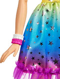Barbie Large Doll with Blond Hair, 28 Inches Tall, Rainbow Dress and Styling Accessories Including Shooting Star Handbag
