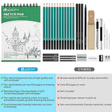 Drawing Kit Set,33Pcs Art Drawing Supplies for adults teenage girls,Drawing Sketch Pencils Kit with Graphite/Charcoal Pencils,Erasers and 100 Page Sketch Pad