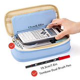 EASTHILL Big Capacity Pencil Pen Case Office College School Large Storage High Capacity Bag Pouch Holder Box Organizer Light Blue New Arrival