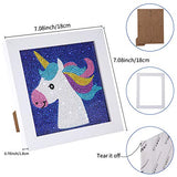 Easy Diamond Painting Kits for Kids, Unicorn Themed Full Drill Diamond Painting by Number Kits for Boy and Girls Beginners Ages 6-12 with Photo Frame for Birthday Party Christmas (Blue)