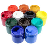 U.S. Art Supply 12 Color Acrylic Paint Jar Set 250ml Bottles (8.45 fl oz) - Professional Artist Bright Opaque Colors