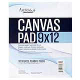 Artlicious - 9x12 Canvas Pads, 10 Sheets, 100% Duck Canvas, Triple Primed, Alternative to Stretched Canvas, Panels or Boards (2 Pads)
