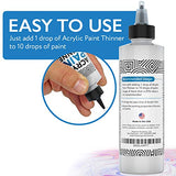 8oz Acrylic Paint Thinner for Slow Drying Acrylic Paints, Acrylic Paint & Slow Drying Mediums Paint Mixes, Thins Paints Without Losing Slow Drying Qualities Made in USA