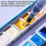 Apolo Arte Metallic Watercolor Paints - Water Coloring Paint Set: Includes 24 Premium Glitter Watercolor Paint - Water Color Pallet Adult | Metallic Watercolor Paint Set