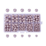 PandaHall Elite 340 Pcs Glass Pearl Round Beads 4mm 6mm 8mm 10mm Various Size Mix Lot Box Set