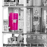 Replacement Shower Door for Barbie Doll Dream-House #X7949 - Purple Curved Door with Silver Handle