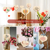 Large Size 7" Wooden Valentine's Day Ornaments to Paint, DIY Blank Unfinished Wood Ornament for Crafts Hanging Decorations (Beige Heart)