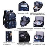 Boys Rolling Backpacks Kids' Luggage Wheeled Bags Kids Trolley School Bags Space Starry Sky Printed Durable Bookbag with Lunch Bag