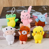 Juegoal 24 Pack Mini Animal Plush Toy Set, Cute Small Stuffed Animal Keychain Set, Goodie Bag Fillers, Carnival Prizes for Kids, Assortment Kids Christmas Valentine Gift Easter Egg Filter Party Favors