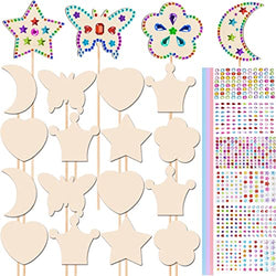Unfinished Fairy Wand Kit, 42Pcs DIY Princess Wand Craft Wood, Blank Wood Craft for Girl Make Your Own Magic Wand, Wooden Fairy Wands for DIY Painting, Birthday, Princess Party, Halloween Decoration