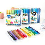 24 Colors Art Markers Pens, Washable Watercolor Fine Tip Marker Set for Kids and Adult, Artist Drawing Marker Pens Highlighters with Case for Coloring Animation Illustration Painting Card Making