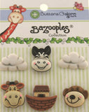 Buttons Galore BZGROUP Zoo Animals 3D Buttons - Set of 6 Cards