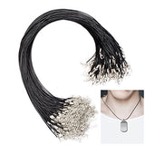 FASOTY 100 Pack 1.5mm Black Necklace Cord Bulk with Clasp for DIY Necklace Bracelet Jewelry Making,