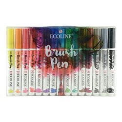 Royal Talens Ecoline Liquid Watercolor Brush Pen, Set of 15 Colors (11509003)