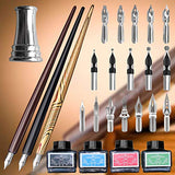 Calligraphy Set For Beginners, 3 Calligraphy Pens, 4 Ink Bottle 15ml, 20 Calligraphy Nibs, 1 Calligraphy Pen Holder, Dip Pen Set, Perfect Gift For Men, Women And Kids, Calligraphy Kit For Beginners