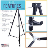 U.S. Art Supply 66" High Showroom Black Aluminum Display Easel and Presentation Stand (Pack of 10) - Large Adjustable Height Portable Floor and Tabletop Tripod, Holds 25 lbs, Paintings, Signs, Posters
