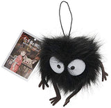 GUND Kikis Delivery Service Jiji Beanbag Cat Stuffed Animal Plush, 6.5" & Studio Ghibli Spirited Away Soot Sprite Window Cling Plush, 1.5" (4051581)