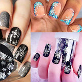 Snowflake Nail Foil Transfers Stickers Holographic Laser Snowflake Nail Art Decals Winter Snowflake Nail Foil for Women Girl Nail DIY Manicure Decoration(1 Sheet)