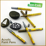 PINTAR Premium Acrylic Paint Pens - 3 Gold & 3 Silver(6-Pack) Extra Fine Tip(0.7) Rock Painting, Ceramic Glass, Wood, Paper, Fabric, Water Resistant Paint Set, Surface Pen, Craft Supplies, DIY Project