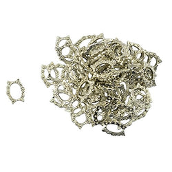 MagiDeal 50 Pieces Wholesale Antiqued Silver Tone Bead Frames 16x12mm Findings Jewelry Making