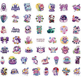 Snhieklt Cute Purple Goth Stickers for Water Bottles, 100 PCS/Pack Vinyl Waterproof Aesthetic Gothic Skull Halloween Stickers for Laptop Phone Computer Skateboard Luggage for Girls Kids Teens Adults