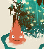 Howl's Moving Castle Art Print - Studio Ghibli Wall Art 18 x 24 Unframed Japanese Anime Artwork Haku Dragon Print Hayao Miyazaki Wall Hanging Cool Movie Home Decor, Calcifer Turnip Head Artwork