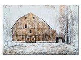 Barn Canvas Wall Art Hand Painted Rustic Painting Modern Abstract Farmhouse Pictures Aesthetic Artwork for Living Room Bedroom Bathroom Decor