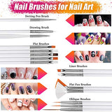 JOYJULY Nail Art Brushes Kit, 3D Nail Art Decorations Kit with Nail Dotting Tools Butterfly Nail Art Glitters Stickers Nail Art Rhinestones, Nail Foil, Nail Art Striping Tapes Nails Design Kit