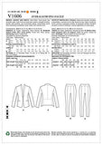 Vogue V1606A5 Women's Lined Jacket and Close Fitting Pants Sewing Patterns, Sizes 6-14