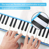 East top 32-Key Melodica, Professional Mouth Melodica Keyboard Organ Melodica Instrument for Adults, Students and Kids, As a gift, Set-Blue