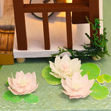 Flever Wooden DIY Dollhouse Kit Miniature with Furniture, Dust Proof Cover and Music Movement, Creative Craft Gift with Chinese Style for Lovers and Friends (Moonlight Over The Lotus Pond)