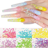 3D Holographic Butterfly Nail Glitter, UVANKAUP 24 Colors Butterfly Glitter Nail Sequins Laser Butterfly Nail Art Glitter Stickers Decals Acrylic for Nail Art Decoration & DIY Crafting