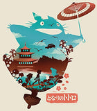 My Neighbor Totoro Art Print - Studio Ghibli Wall Art 18 x 24 Unframed Japanese Anime Artwork Totoro Catbus Print Hayao Miyazaki Wall Hanging Cool Movie Home Decor
