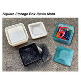 Box Resin Molds LET'S RESIN Jewelry Box Molds with 9-Slot Epoxy Molds, Diamond Heart Molds, Square Silicone Molds for Making Resin Box