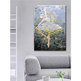 Desihum Canvas Wall Art Painting Ballet Dancers Vertical Oil Paintings for Modern Bedroom Decor Framed Artwork Hand Painted 3D wall Pictures for Home Decoration Wall Decor 24x36 inch