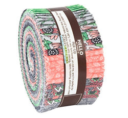 Delphine Blush Colorstory Roll up 2.5" Precut Cotton Fabric Quilting Strips Jelly Roll by Andie