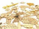 100g (70-80pcs) Mixed Charms Pendants Assorted DIY Antique Charms Pendant (100g mixed gold and KC