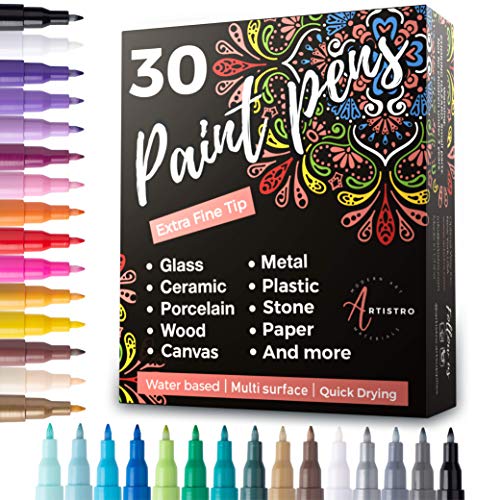 Artistro White Acrylic Paint Markers Multi Surface 6 New 3 Used In Original  Box