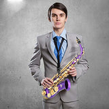 EASTROCK Purple/Golden Alto Saxophone E Flat Sax Full Kit for Students Beginner with Carrying Case,Mouthpiece,Mouthpiece Cushion Pads,Cleaning Cloth&Cleaning Rod,White Gloves,Neck Strap
