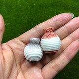 BARMI 3Pcs 1/12 Scale Dollhouse Vase|Miniature Scenery Accessory Resin Vases Succulents Ornaments for Micro Landscape Perfect DIY Dollhouse Toy Gift Set A