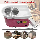 ZXMT 9.8'' Table Top Pottery Wheel Potters Forming Machine Ceramics Clay Tool Kit with Adjustable Foot Pedal for DIY Clay Adult (Pink)