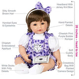 Adora ToddlerTime "Cheetah Girl" Doll with cheetah print purple romper with matching headband and camera style purse