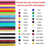 CAREGY Heat Transfer Vinyl HTV Bundle: 26 Pack 12"x10" HTV Sheets Includes 22 Assorted Colors, 4 Bundle of Glitter Iron On Vinyl for DIY T-Shirts
