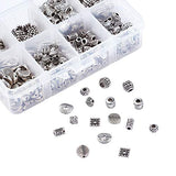 385pcs/Box 8 Style Tibetan Alloy Metal Beads Carved Loose Spacers Kits 5~9.5mm