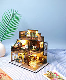 Flever Dollhouse Miniature DIY House Kit Creative Room with Furniture for Romantic Artwork Gift (Dream Building Pavilion)