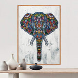 MXJSUA DIY 5D Special Shape Diamond Painting by Number Kit Crystal Rhinestone Round Drill Picture Art Craft Home Wall Decor 12x16In Colored Elephant